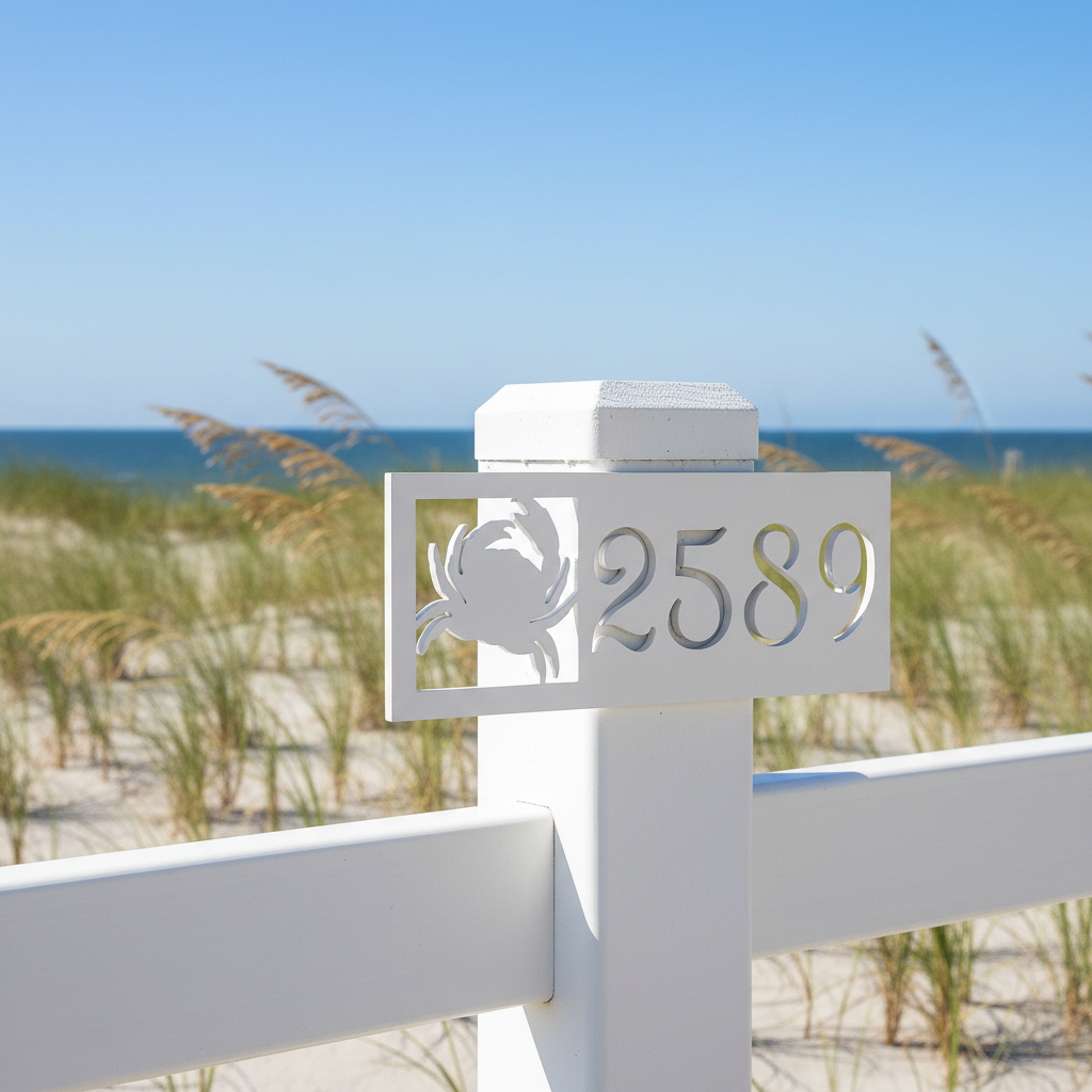 Crab Sign – Fence Post