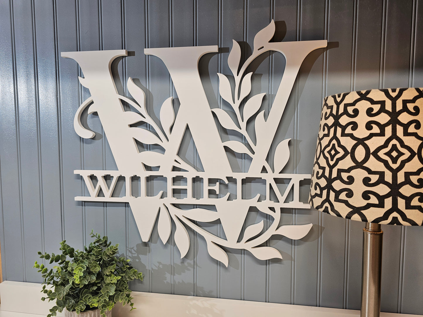 Split Letter L Monogram Sign – Elegant Vine Design, Weatherproof PVC, 4 Sizes