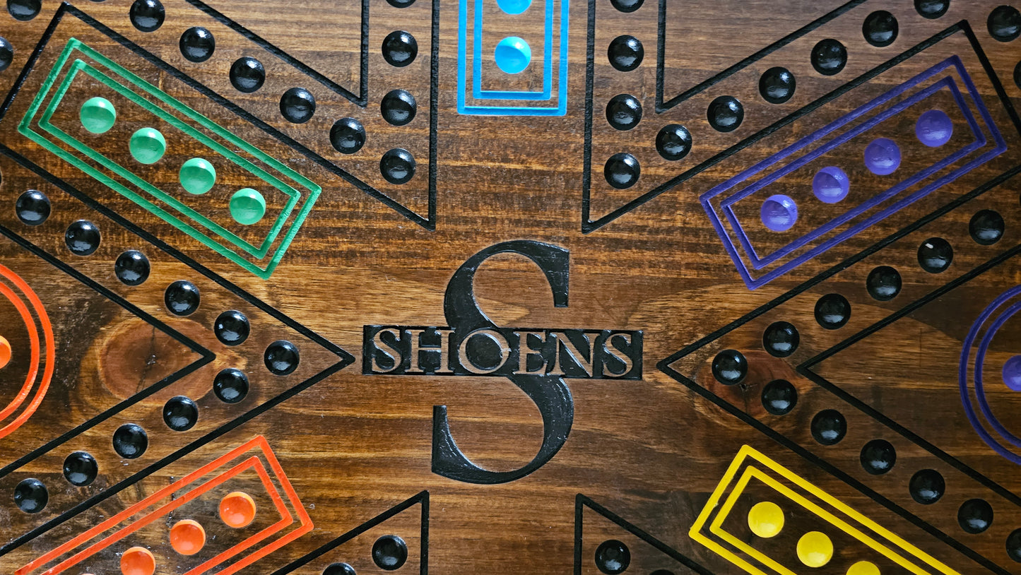 Personalized Cards & Marbles Game Board – Custom Engraved Family Game Night Set