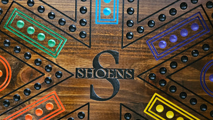 Personalized Cards & Marbles Game Board – Custom Engraved Family Game Night Set