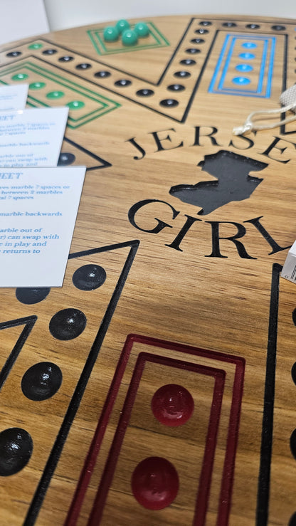 Personalized Cards & Marbles Game Board – Custom Engraved Family Game Night Set