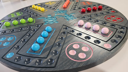 Personalized Cards & Marbles Game Board – Custom Engraved Family Game Night Set