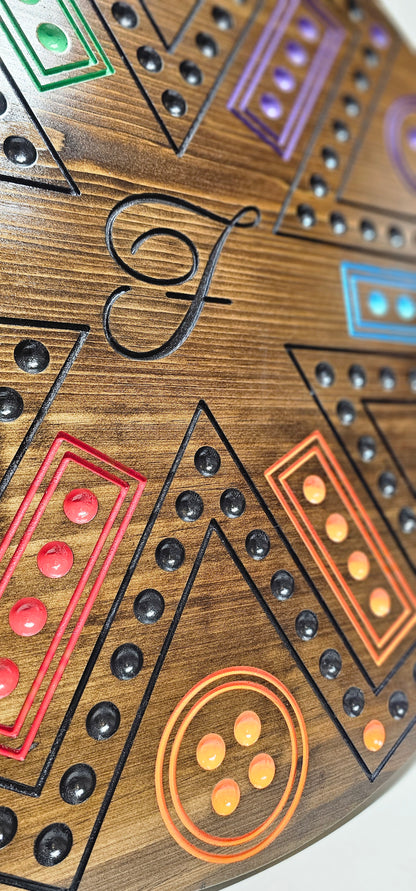 Personalized Cards & Marbles Game Board – Custom Engraved Family Game Night Set