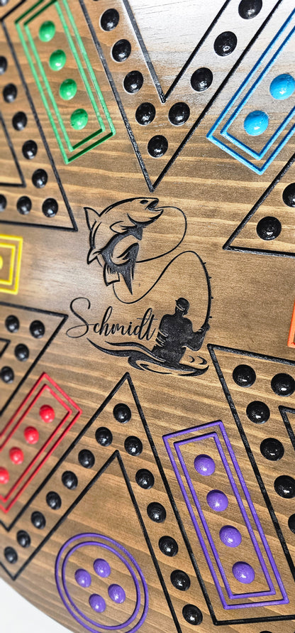 Personalized Cards & Marbles Game Board – Custom Engraved Family Game Night Set