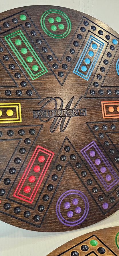 Personalized Cards & Marbles Game Board – Custom Engraved Family Game Night Set