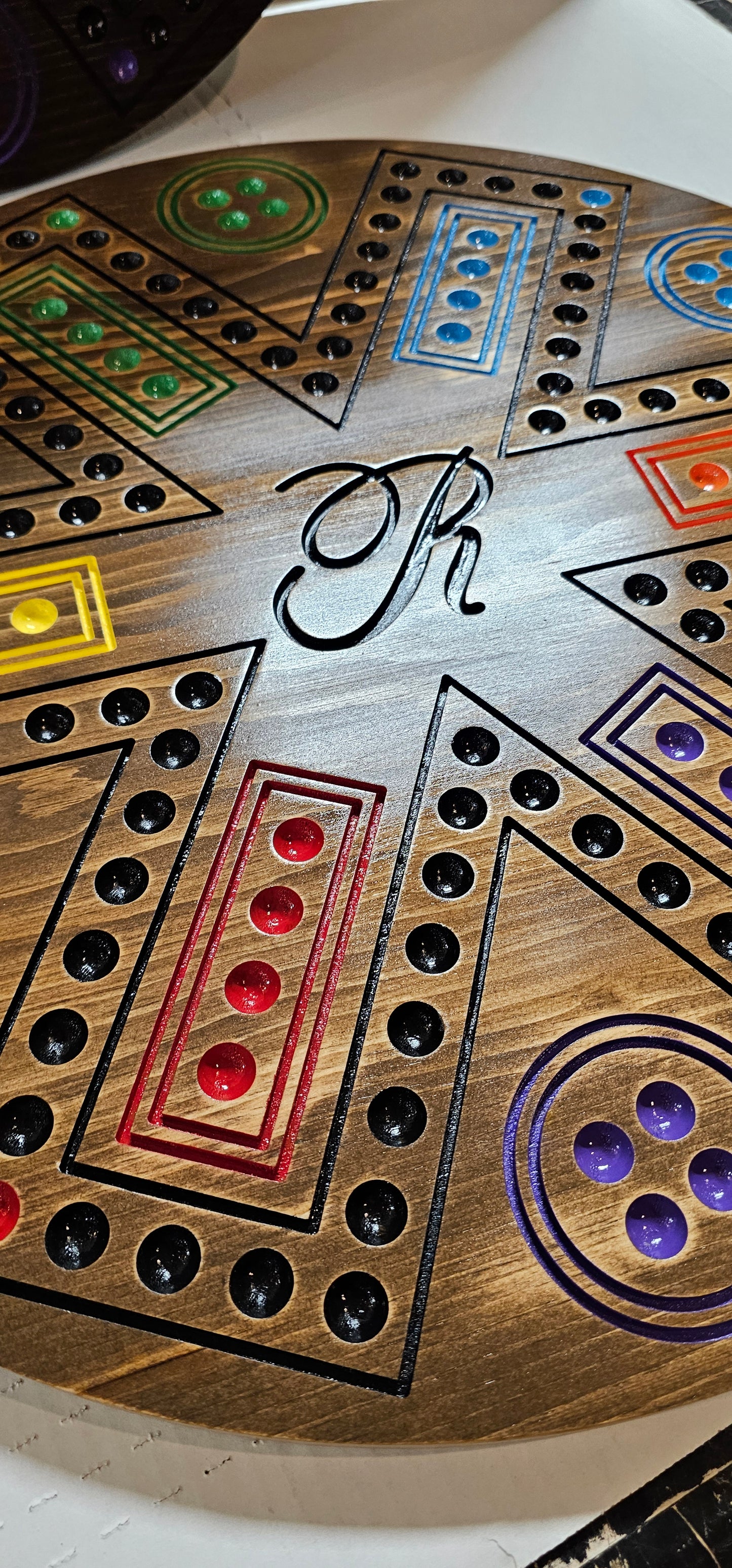 Personalized Cards & Marbles Game Board – Custom Engraved Family Game Night Set