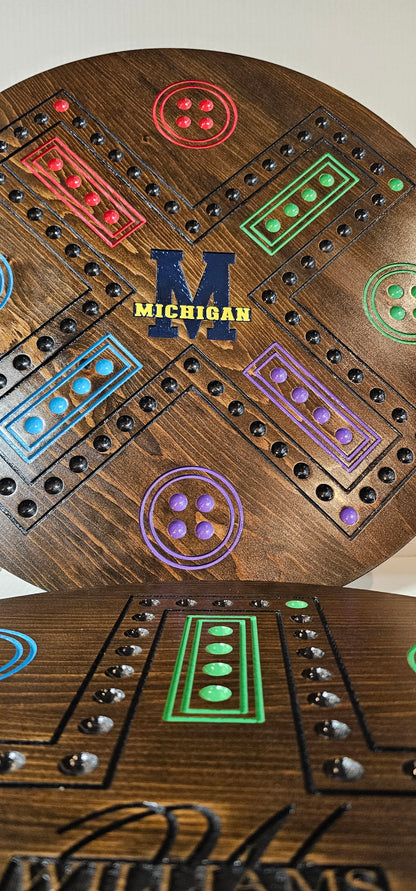 Personalized Cards & Marbles Game Board – Custom Engraved Family Game Night Set