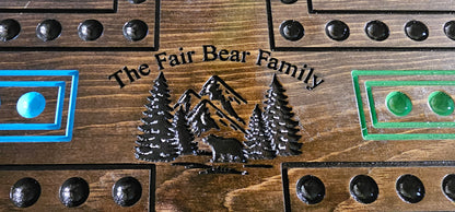 Personalized Cards & Marbles Game Board – Custom Engraved Family Game Night Set