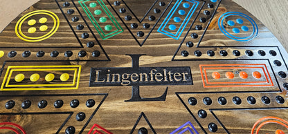 Personalized Cards & Marbles Game Board – Custom Engraved Family Game Night Set