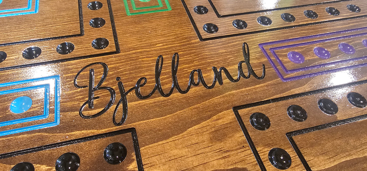 Personalized Cards & Marbles Game Board – Custom Engraved Family Game Night Set