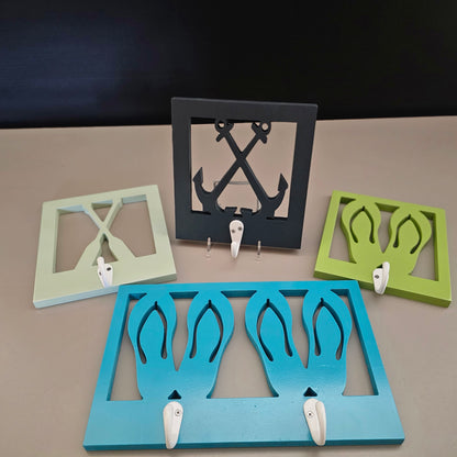Flip Flop Wall Hook – Coastal Towel & Key Organizer, Weatherproof PVC