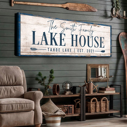 Personalized Lake House Canvas Print