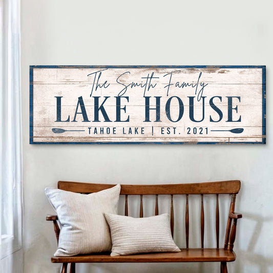 Personalized Lake House Canvas Print