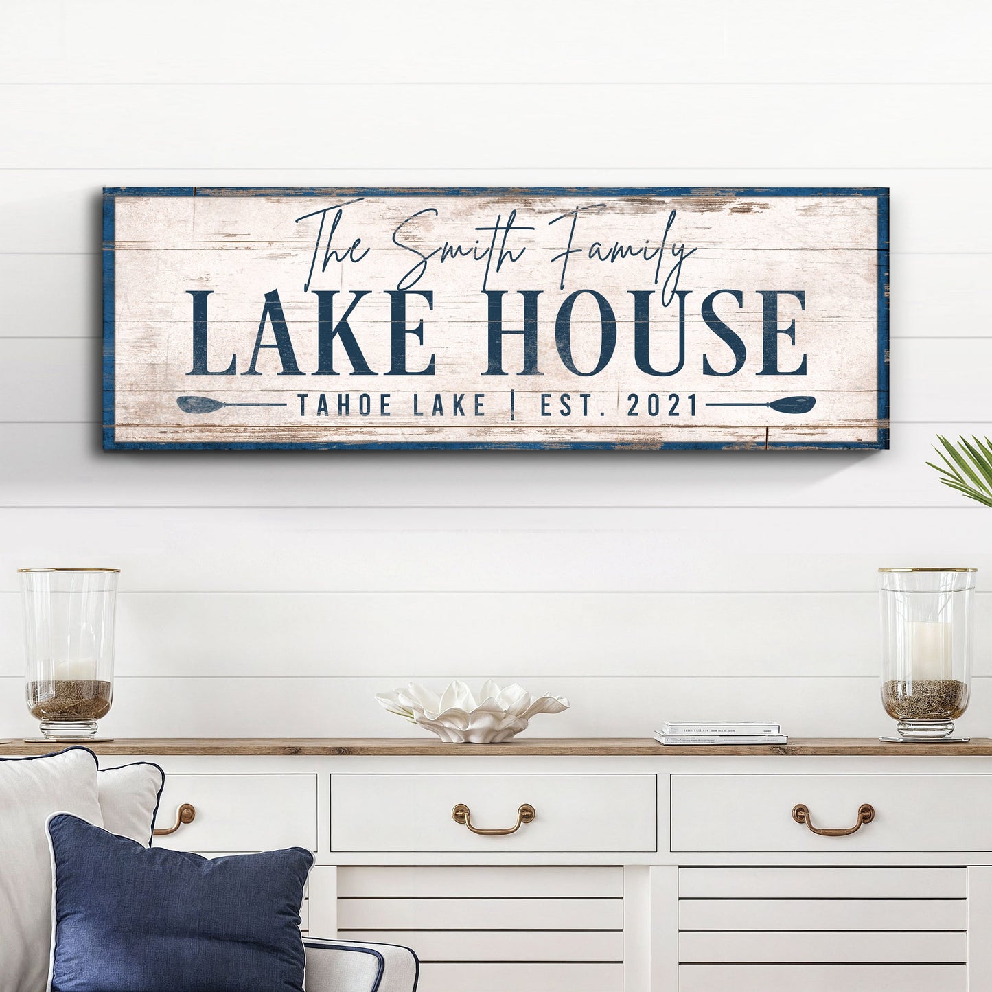 Personalized Lake House Canvas Print