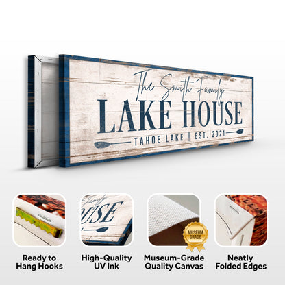 Personalized Lake House Canvas Print