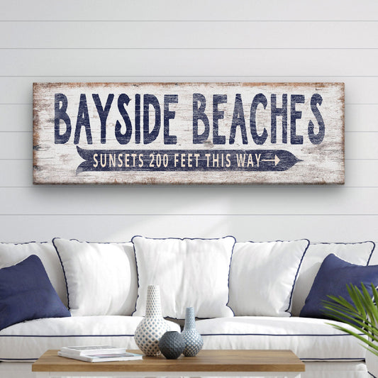 Personalized Nautical Beach Sign – Custom Coastal Canvas Wall Art