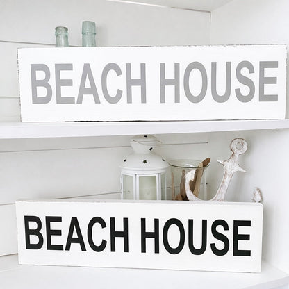 Beach House Sign – Handmade Coastal Wood Decor