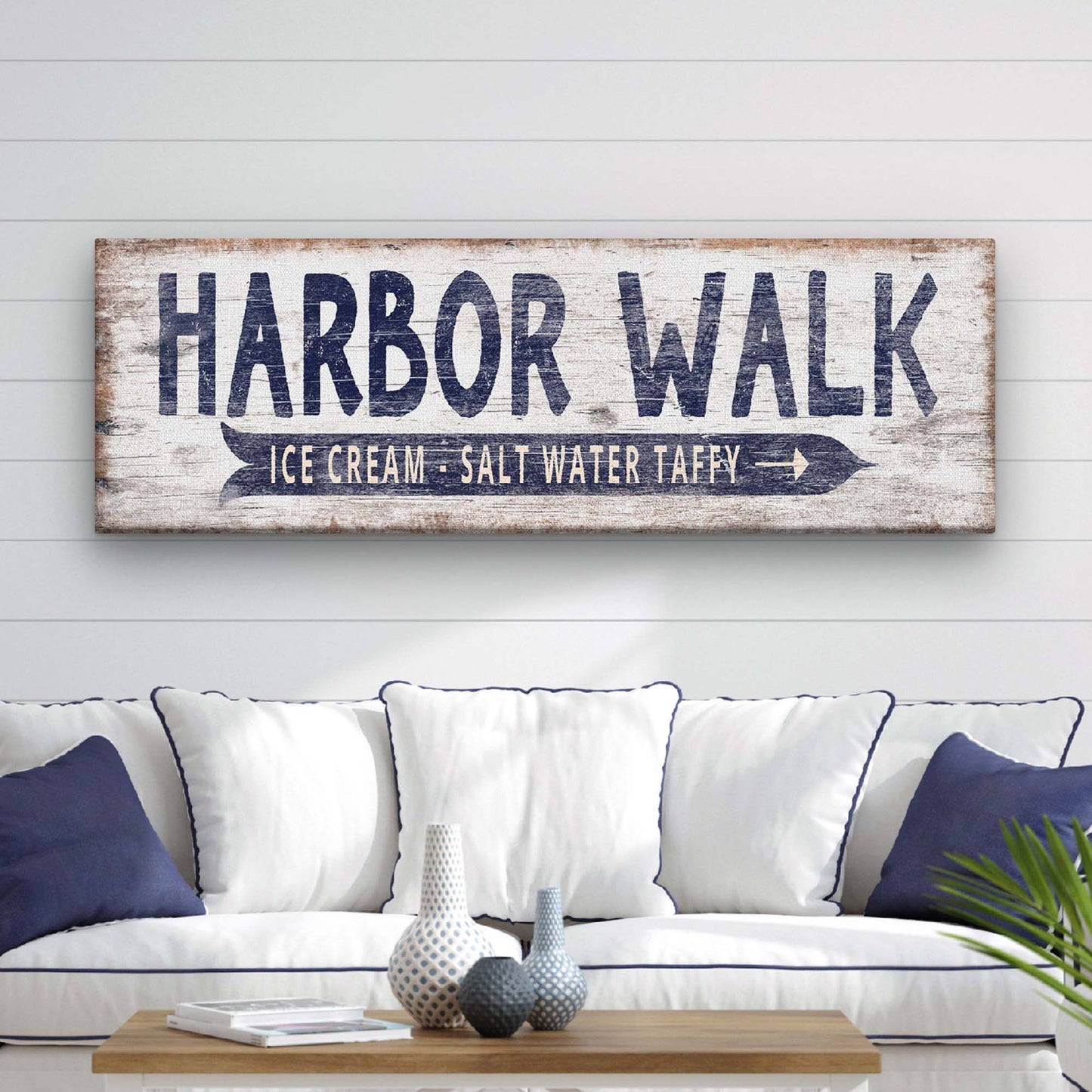 Personalized Nautical Beach Sign – Custom Coastal Canvas Wall Art