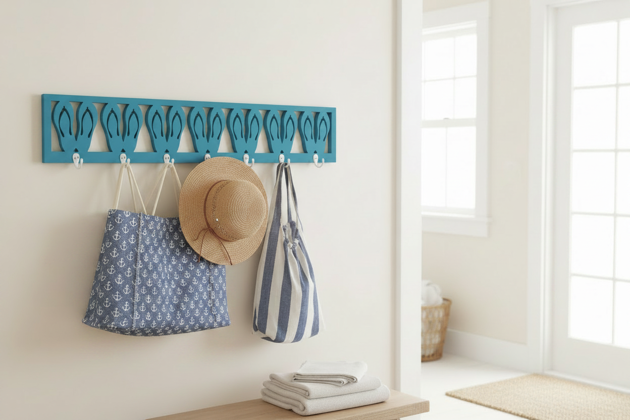 Coastal Blue Flip Flop Hook Laundry Room