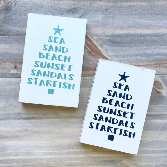Beachy Words Christmas Sign
