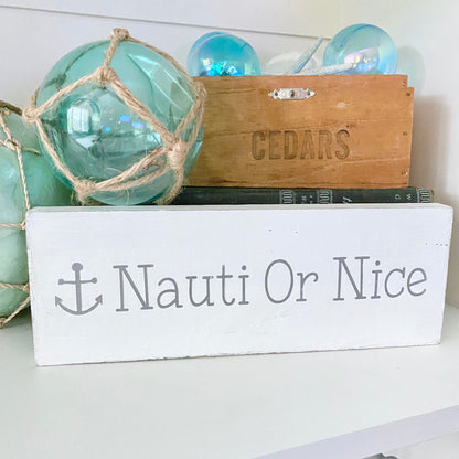 Nauti or Nice Anchor Sign – Handmade Coastal Christmas Decor