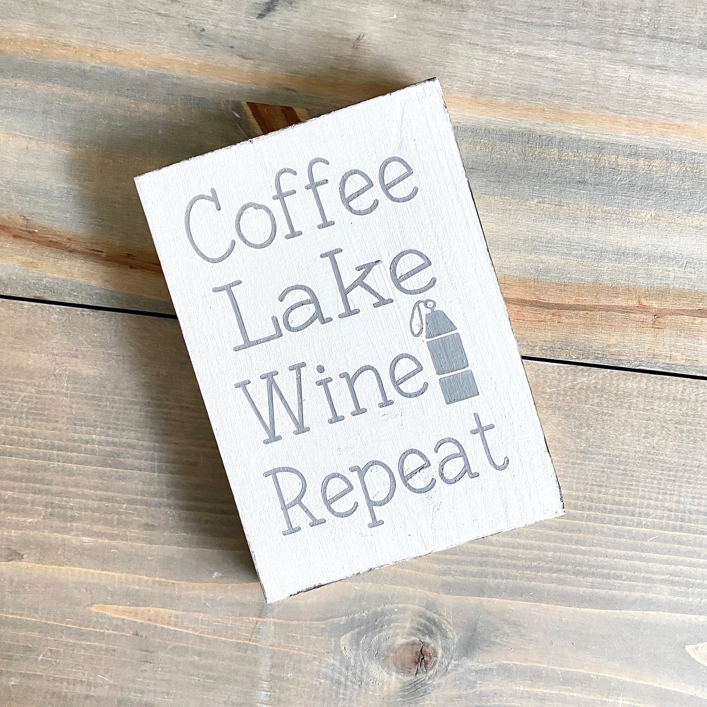 Coffee Lake — Customizable Repeat Sign – Lake House Wood Decor