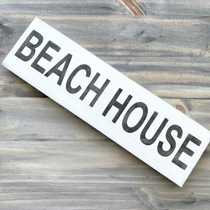 Beach House Sign – Handmade Coastal Wood Decor