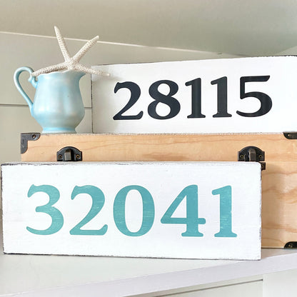 Personalized Zip Code Sign – Small Handmade Wood Decor