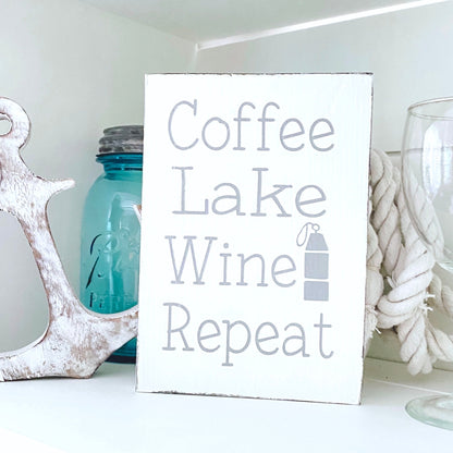 Coffee Lake — Customizable Repeat Sign – Lake House Wood Decor