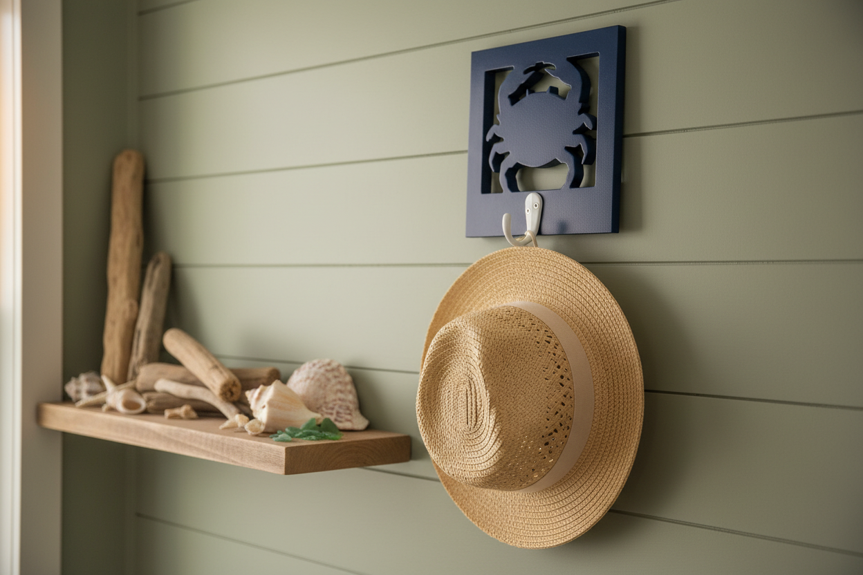 Crab Hook Navy Sage Entryway