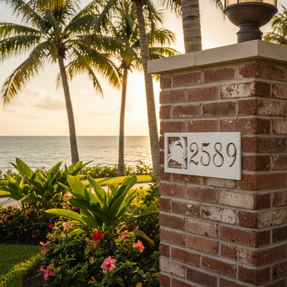 Crab Sign – Brick Pillar