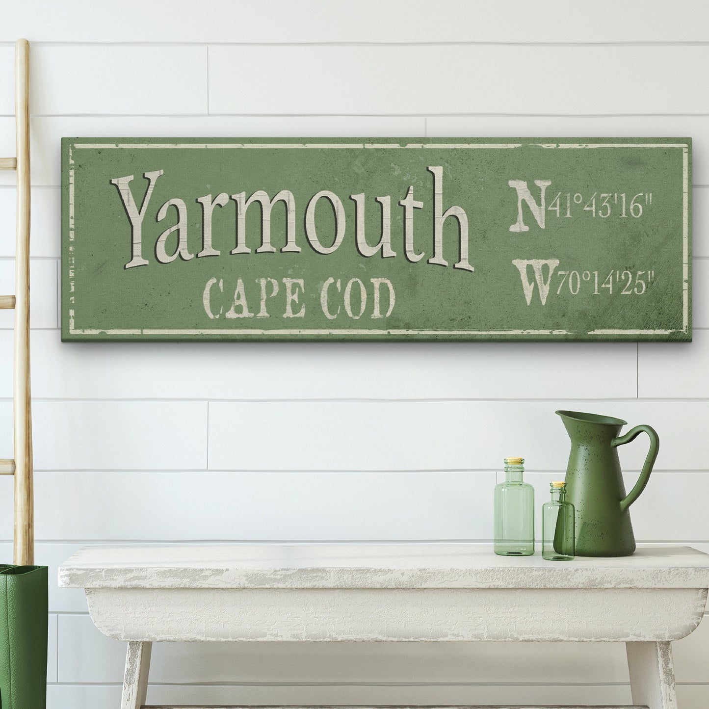 Personalized City & Town Canvas Sign with Latitude Longitude Coordinates