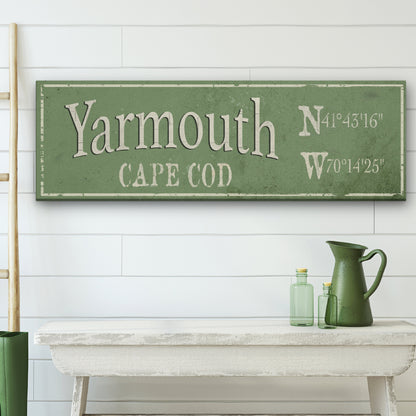 Personalized City & Town Canvas Sign with Latitude Longitude Coordinates