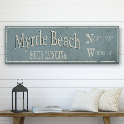 Personalized City & Town Canvas Sign with Latitude Longitude Coordinates