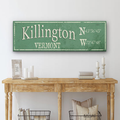Personalized City & Town Canvas Sign with Latitude Longitude Coordinates