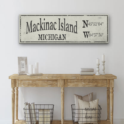 Personalized City & Town Canvas Sign with Latitude Longitude Coordinates