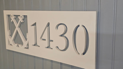 Anchor Address Sign – Custom Nautical Coastal Home Decor, Weatherproof PVC