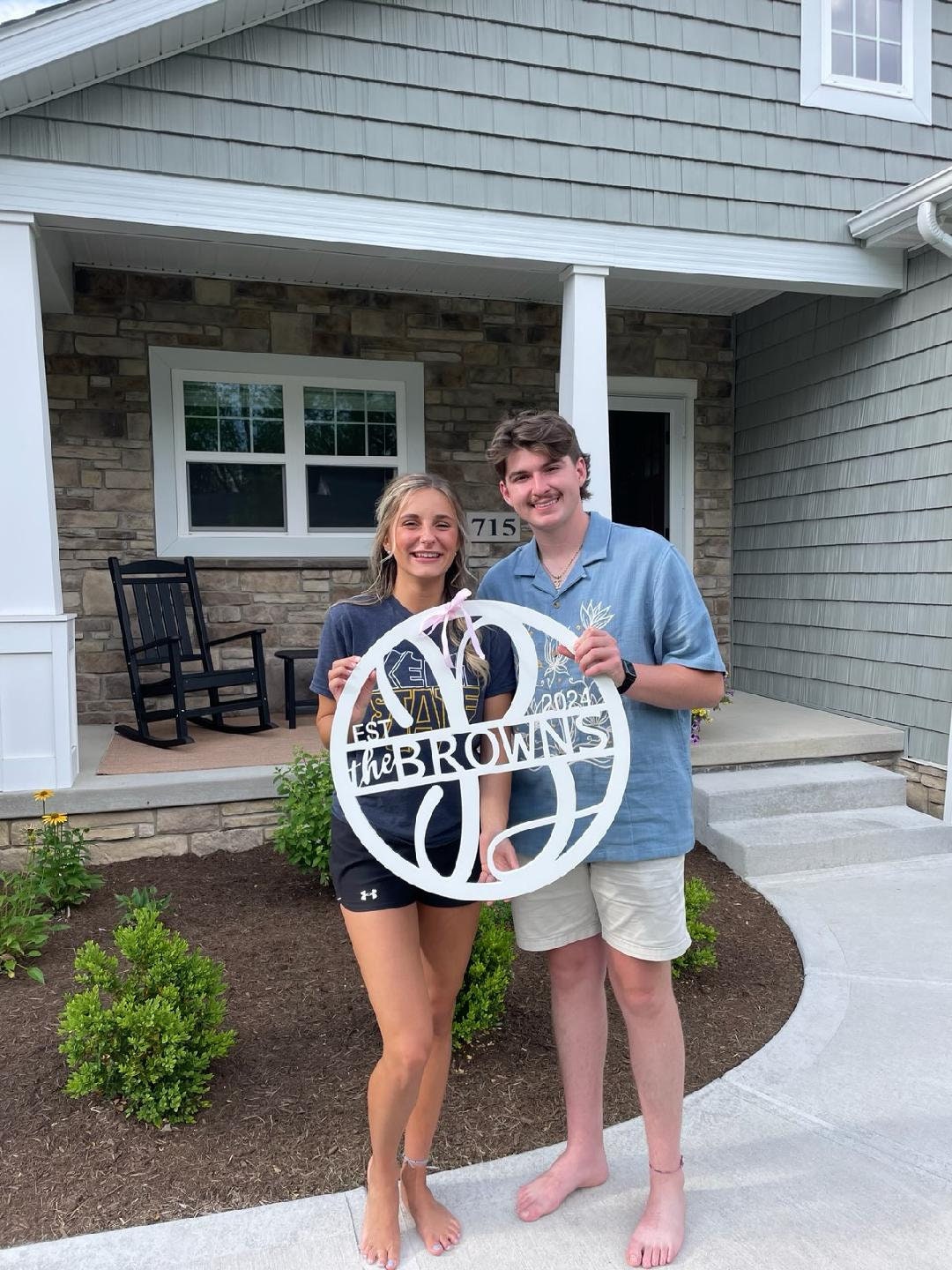 Custom Monogram Name Sign – Personalized Weatherproof PVC, Wedding & Realtor Gift
