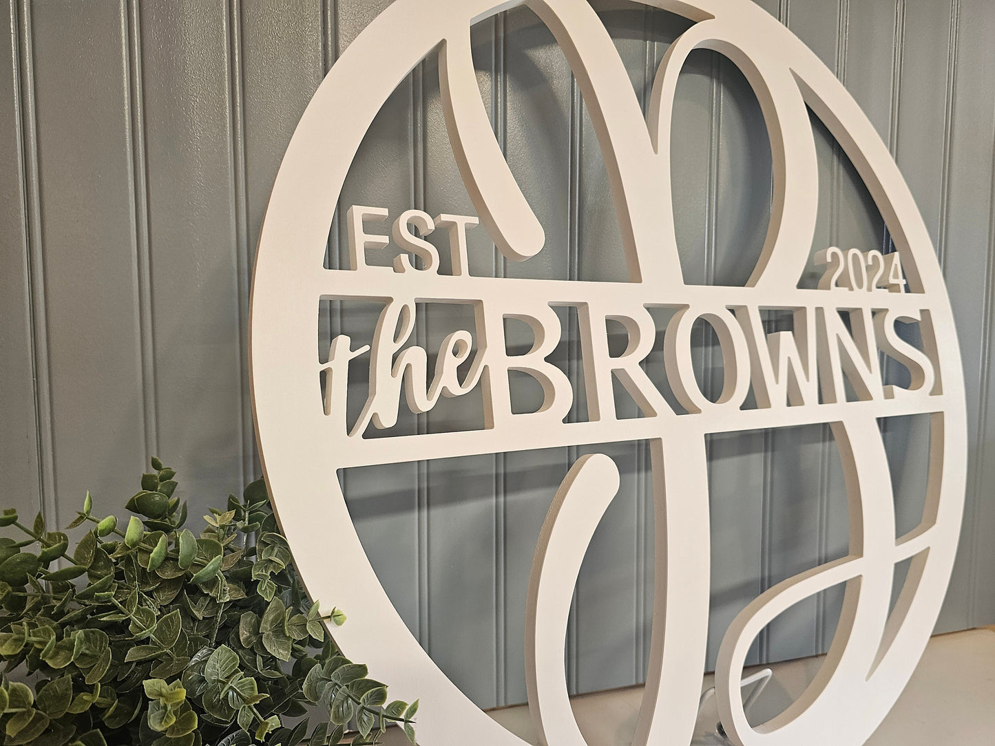 Custom Monogram Name Sign – Personalized Weatherproof PVC, Wedding & Realtor Gift
