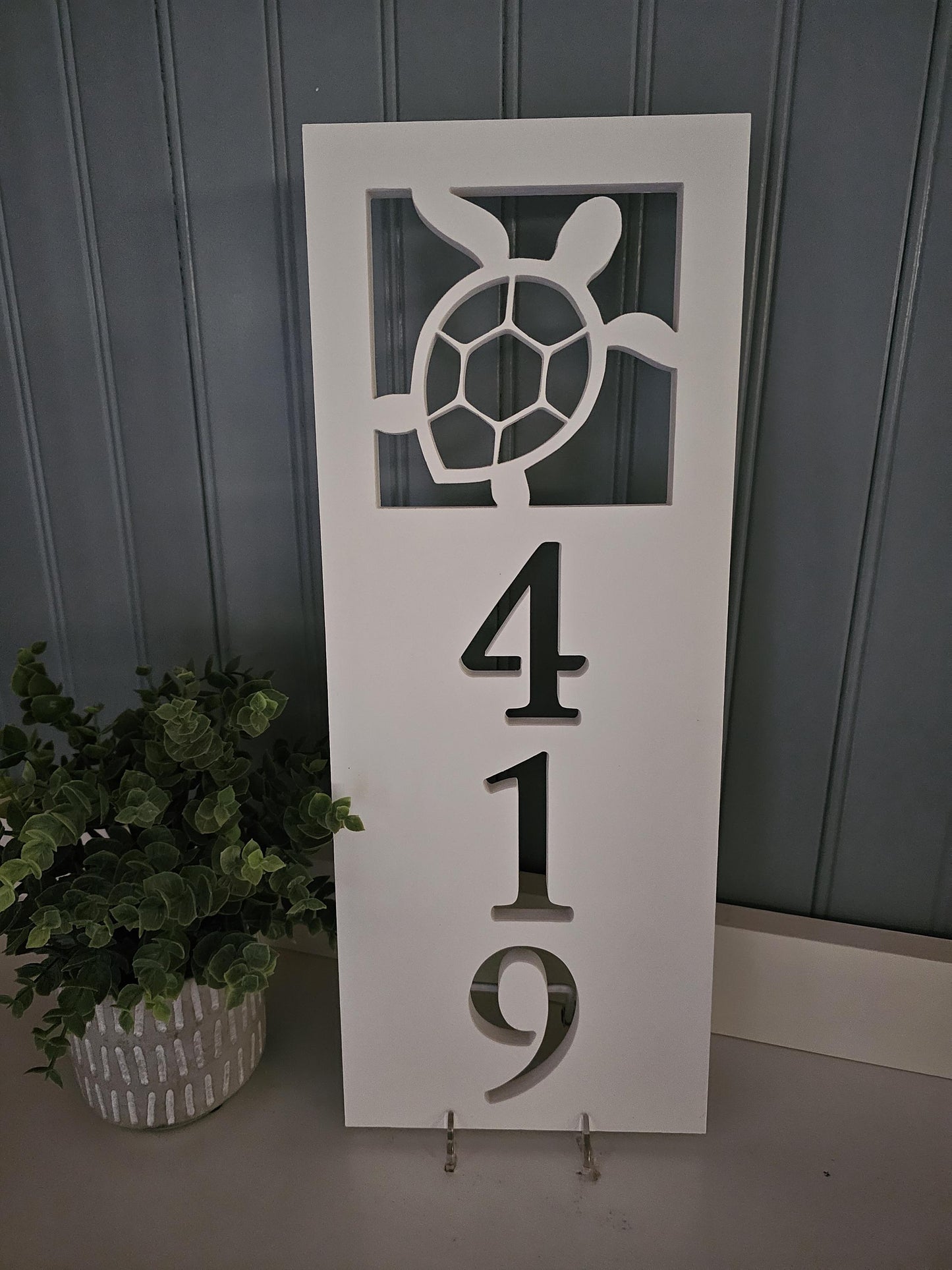 Custom Sea Turtle Address Sign – Personalized Coastal Home Decor, Weatherproof PVC