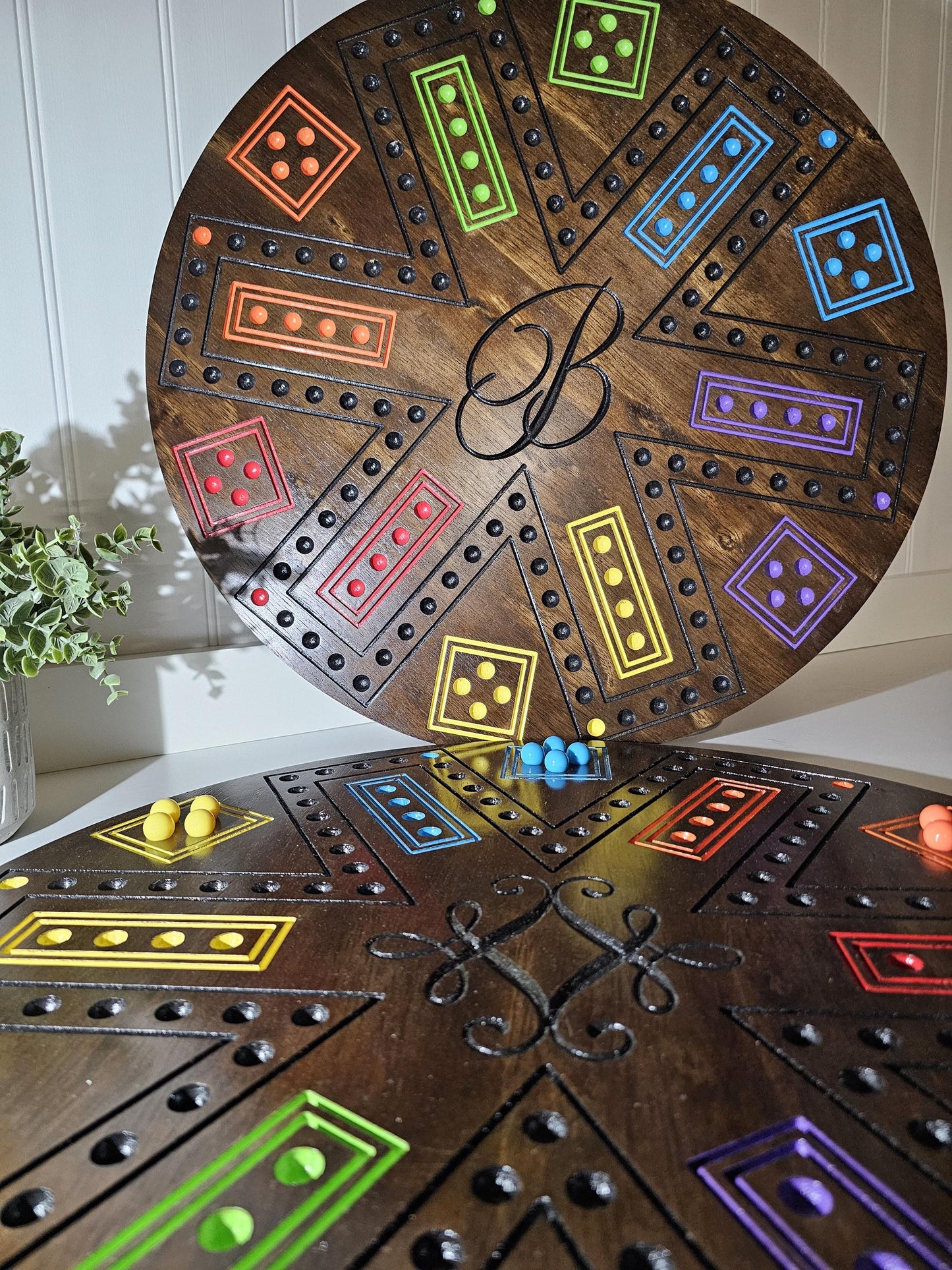 Personalized Cards & Marbles Game Board – Custom Engraved Family Game Night Set