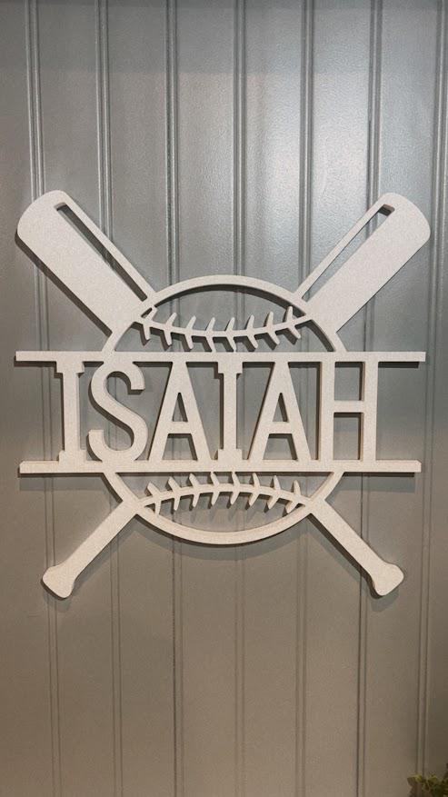 Custom Baseball Name Sign – Personalized Kids Room & Sports Decor