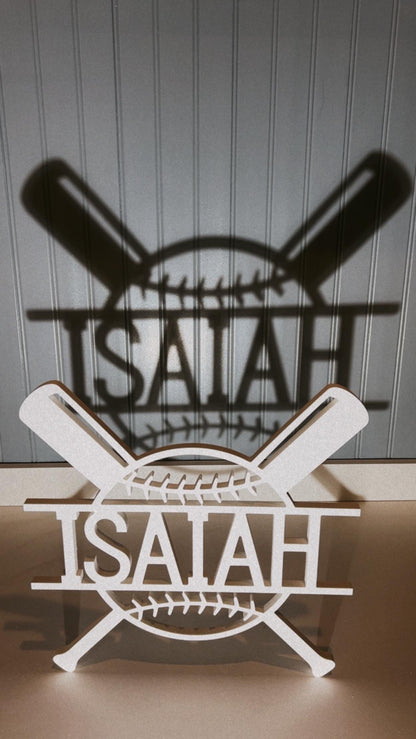 Custom Baseball Name Sign – Personalized Kids Room & Sports Decor