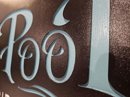 Personalized Pool & Patio Sign – 3D Carved Weatherproof PVC, Custom Name