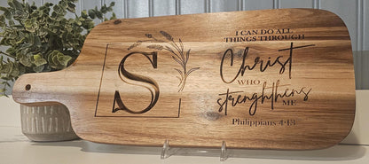 Personalized Acacia Wood Charcuterie Board – CNC Engraved Wedding & Housewarming Gift