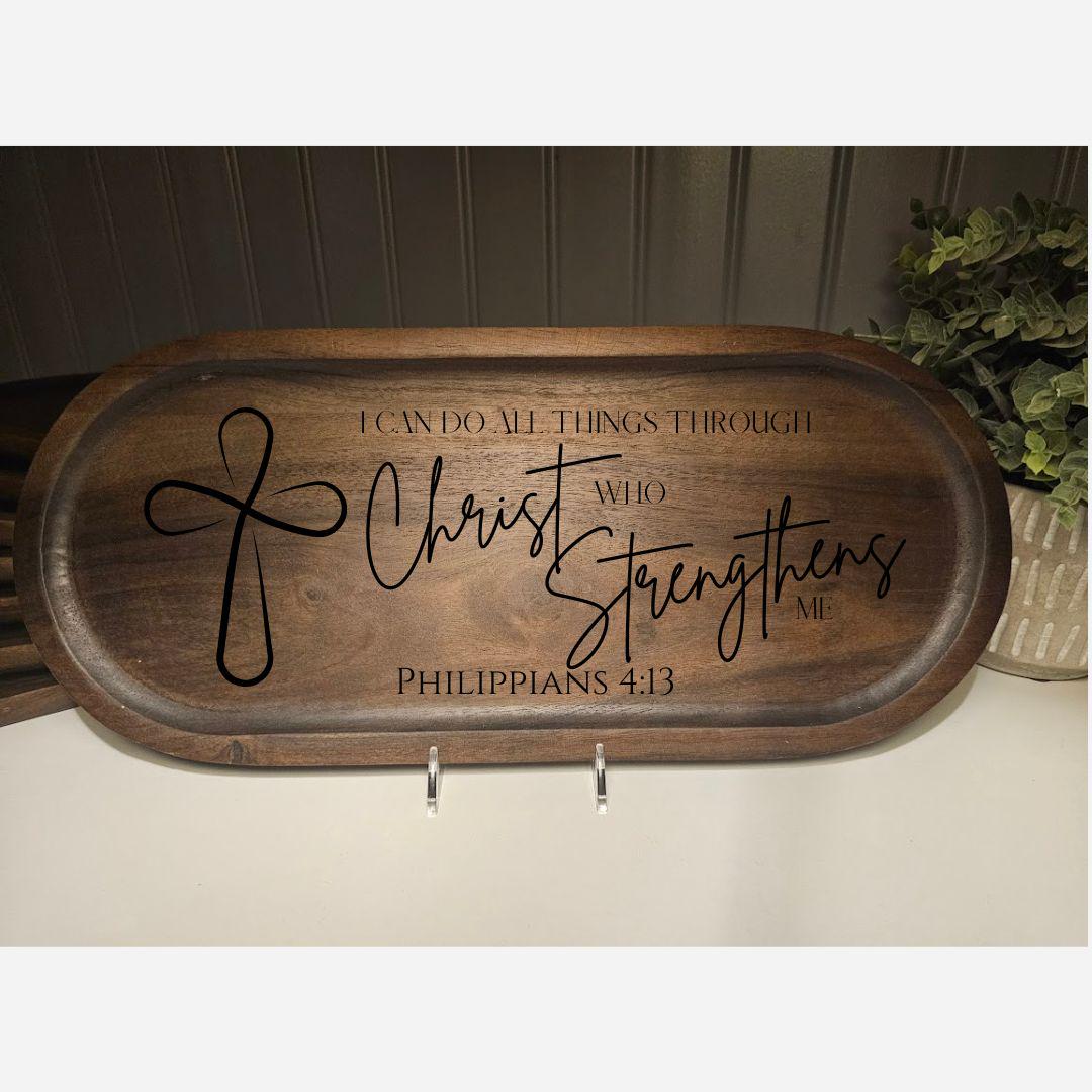 Personalized Solid Wood Valet Tray – Custom Anniversary & Groomsman Gift
