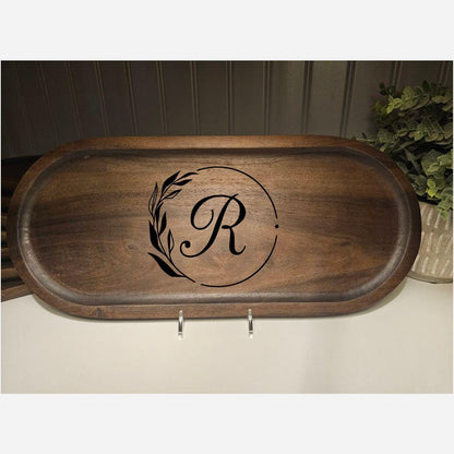 Personalized Solid Wood Valet Tray – Custom Anniversary & Groomsman Gift