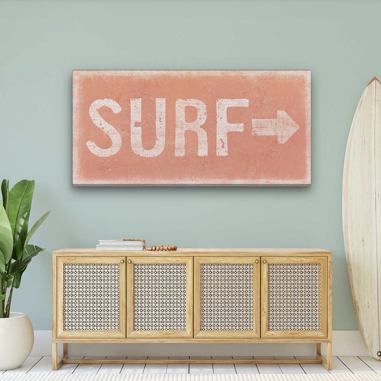 Surf Shack Canvas Sign – Distressed Coastal Wall Art