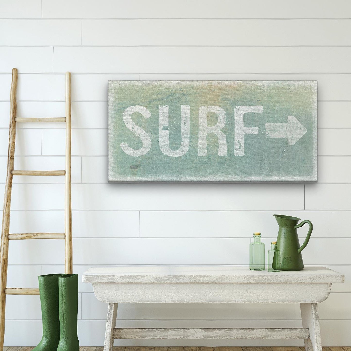 Surf Shack Canvas Sign – Distressed Coastal Wall Art