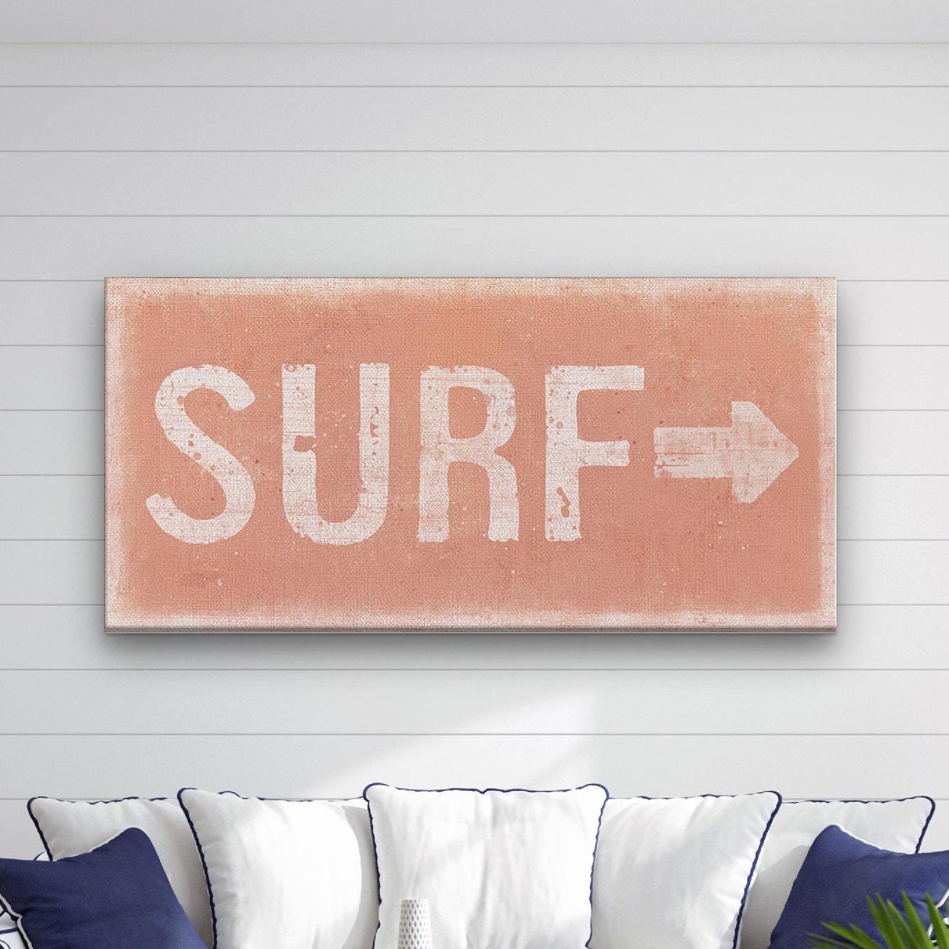 Surf Shack Canvas Sign – Distressed Coastal Wall Art